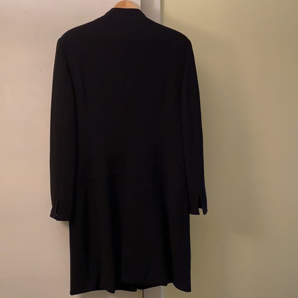 Escada Gorgeous Black Wool Stretch Logo Button Lined Coat - Picture 2 of 9